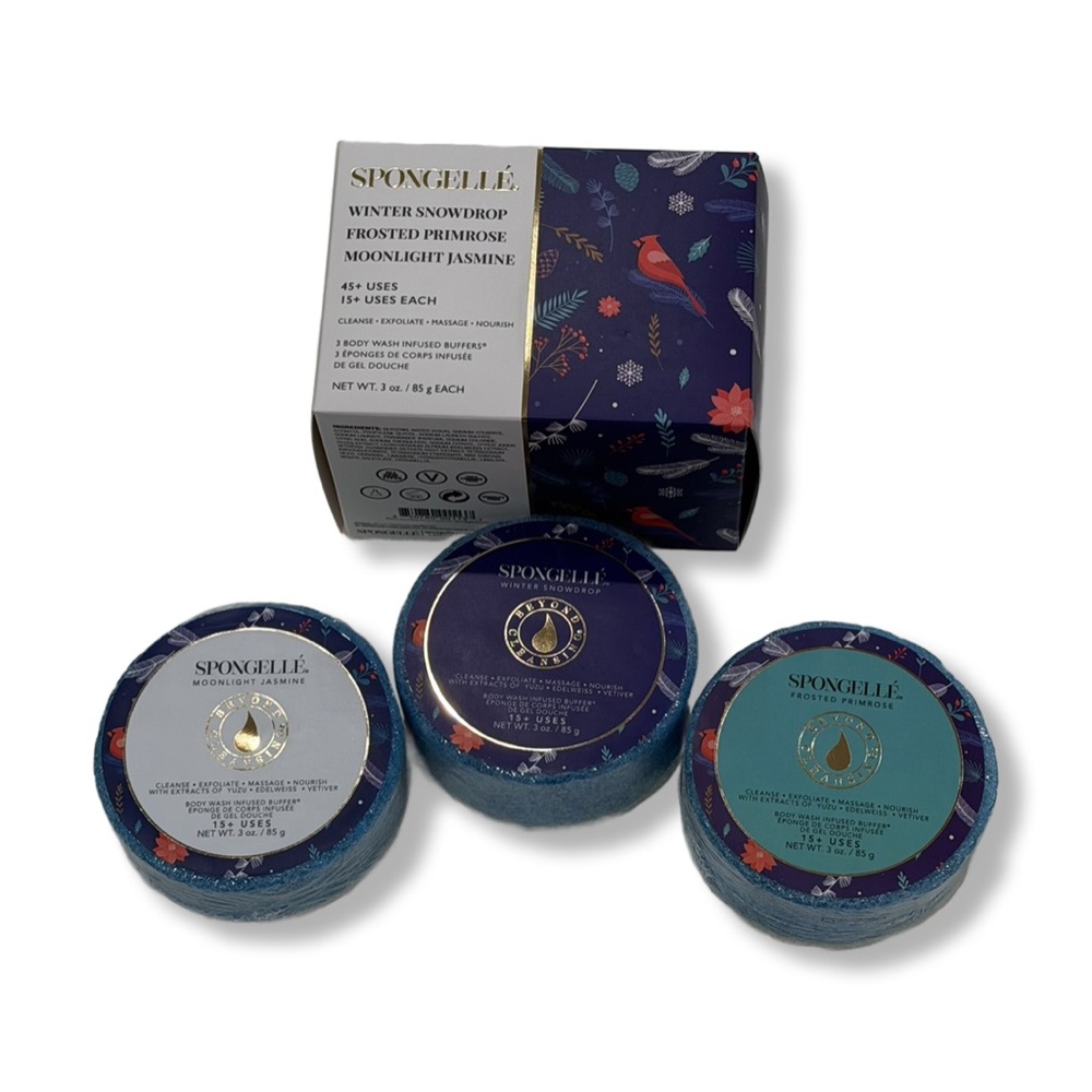 Spongellé Winter Snowdrop Body Wash Infused Buffers Set